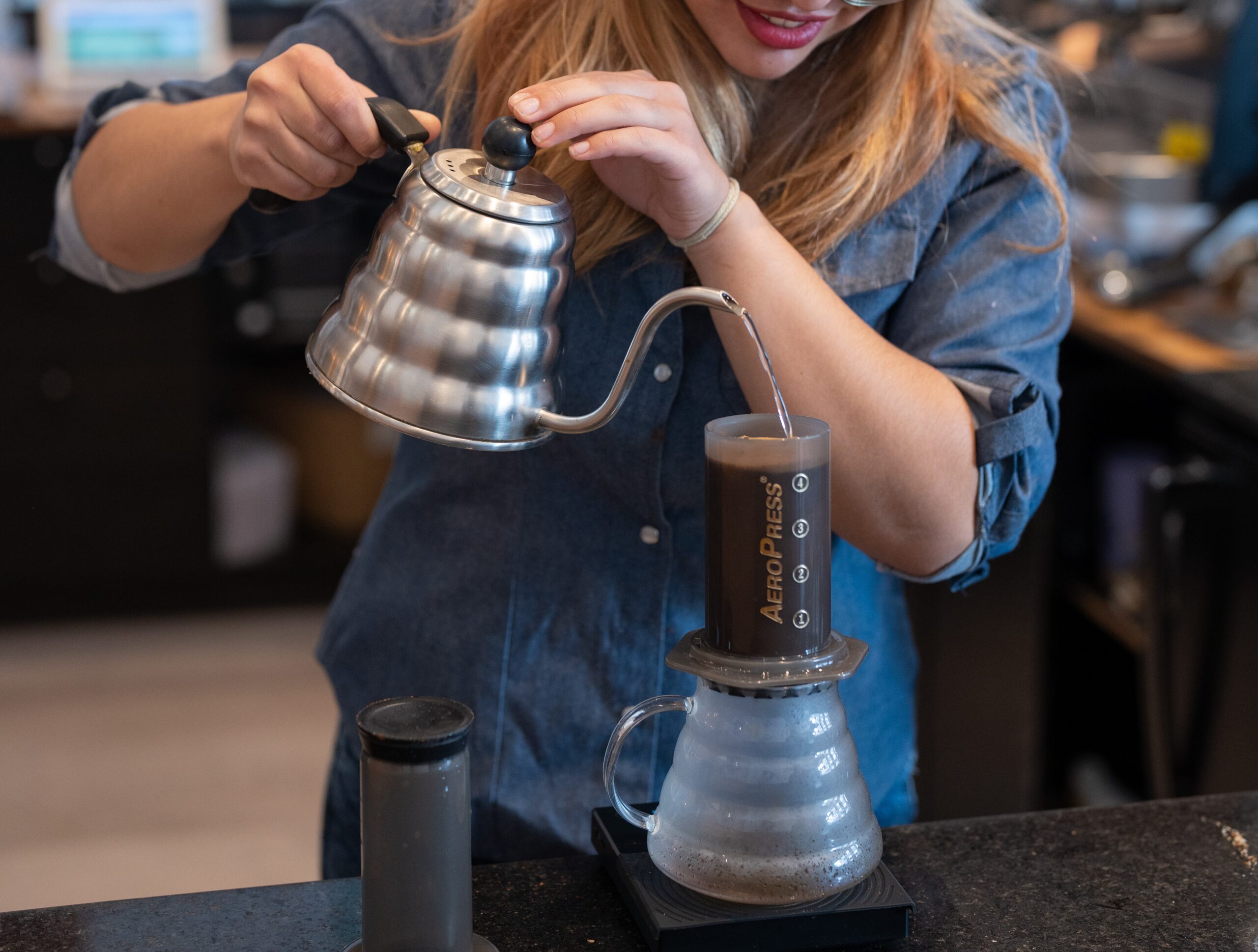 preparación de aeropress 